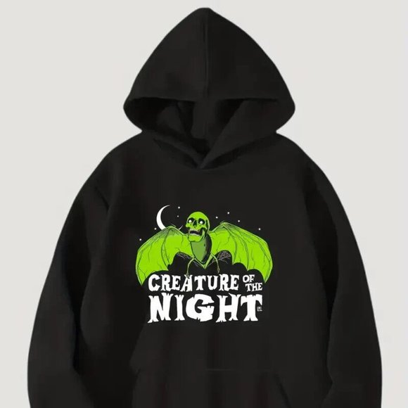 NEW Creature of the Night Halloween Bat Hoodie With Kangaroo Pocket, Unisex-M - Picture 1 of 6